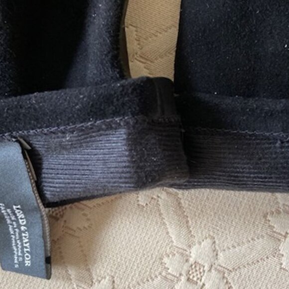 BLACK SUEDE & LEATHER LONG GLOVES - Picture 4 of 6